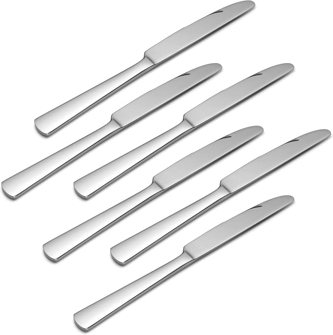 Oneida Aptitude Everyday Flatware Dinner Knives, Set of 6 , 18/0 Stainless Steel, Silverware Set, Dishwasher Safe