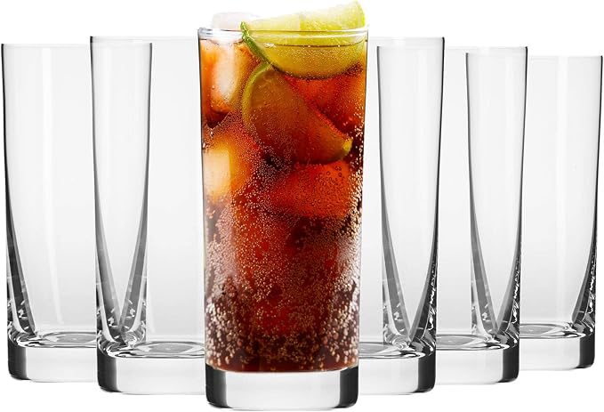Krosno Water Glasses Set of 6, 11.8 oz, Blended Collection | Drinking Glasses, Lead-Free Crystal Glassware, Juice Glasses, Highball Glass Set, Dishwasher Safe, Made in Europe
