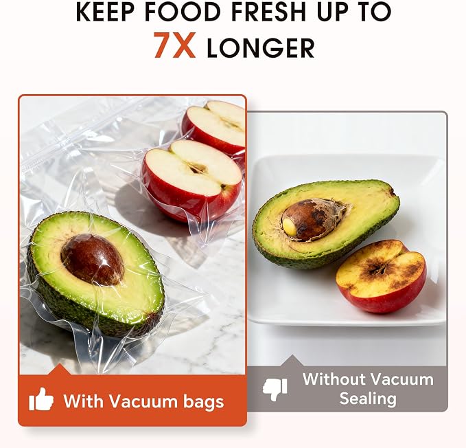 50PCS Vacuum Sealer Bags 11" x 16", Pre-Cut Gallon Size Food Saver Bags for Vacuum Sealer Machine, BPA-Free Heavy Duty Storage Bags for Food Freezer Meal Prep & Sous Vide