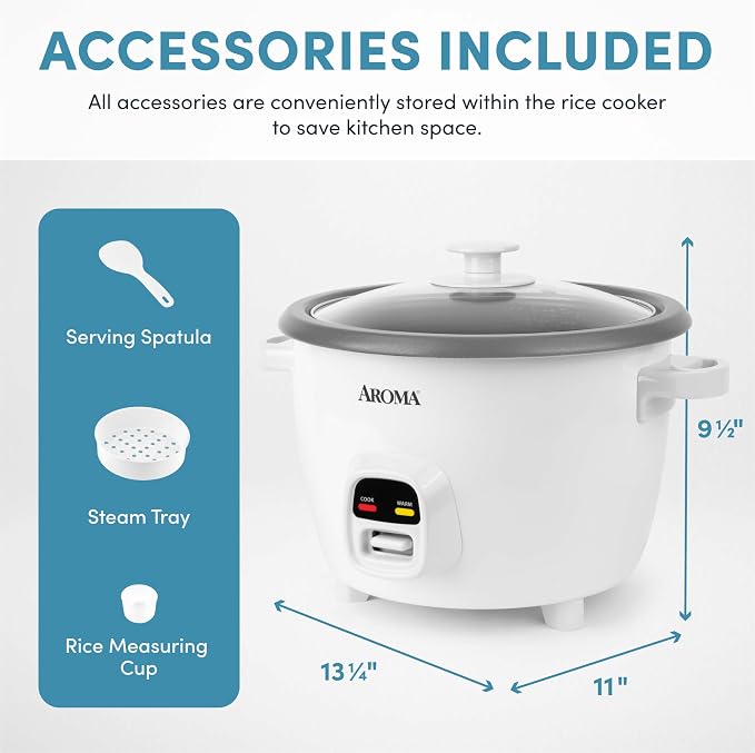 AROMA® 20-Cup (Cooked) One-Touch Rice Cooker and Food Steamer with Auto-Warm | 10 cups uncooked, 20 cups cooked (ARC-390NGP)