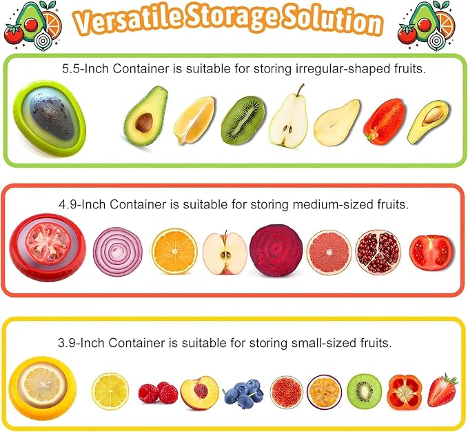T-Raputa Avocado Saver and Onion Storage - Reusable refrigerator fruit storage containers - is the storage Apples, Tomatoes, Tomato,Garlic for Ideal(4 Set)
