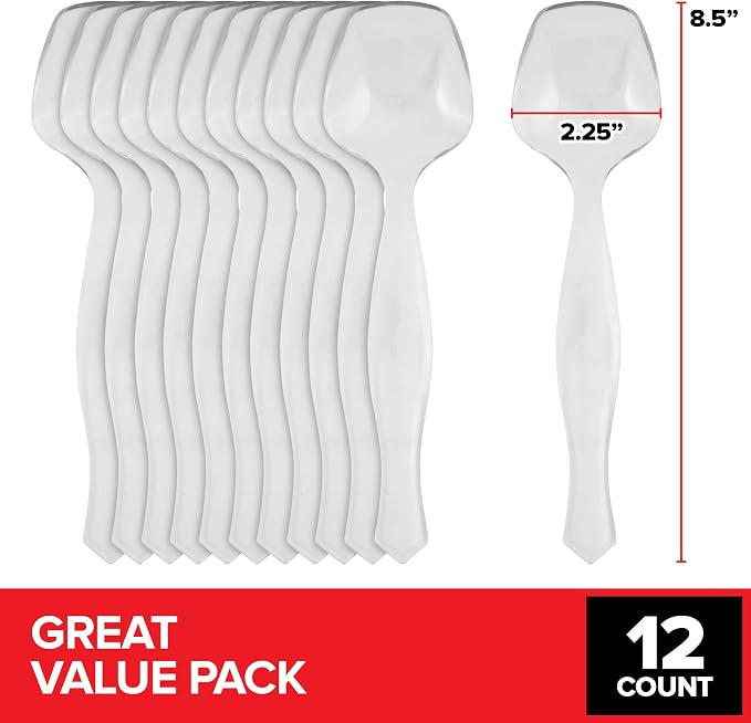 12 Count Clear Plastic Utensils for Catering, Weddings, Holidays, Buffet and Party Use | Utensils for Catering, Weddings, Holidays, Buffet and Party Use