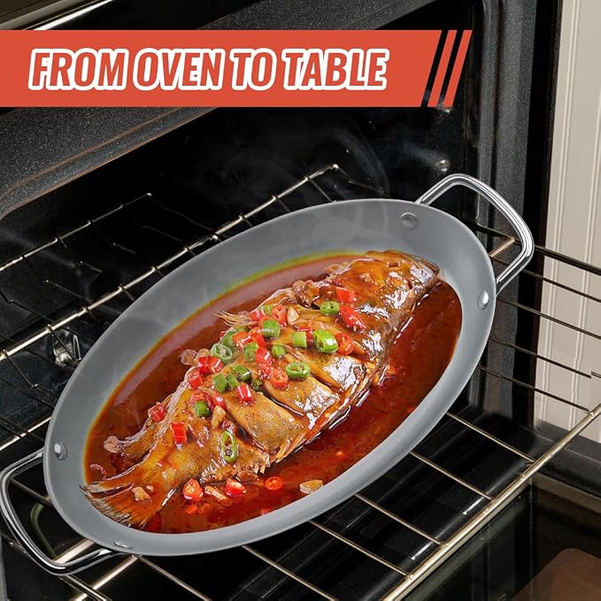 Grill Pan for Outdoor BBQ - 11" x 15" Topper With Handles, Trays for Grilling, Barbecue Tray