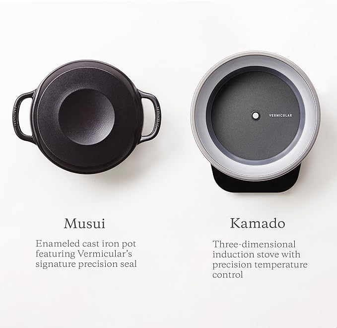 Vermicular Musui–Kamado Cast Iron Induction Cooker, Sea Salt | Precision Temperature Control, Waterless Cooking, Non-Toxic Enameled Cast Iron Pot, Japanese Multicooker & Rice Cooker (120V)