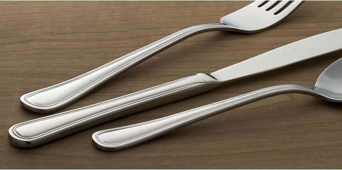 Oneida Tress Dinner Forks Silverware Set for 8, Flatware | mirror finish, dishwasher safe | cutlery set for kitchen and dining, utensil set, heavy duty, kitchen essentials