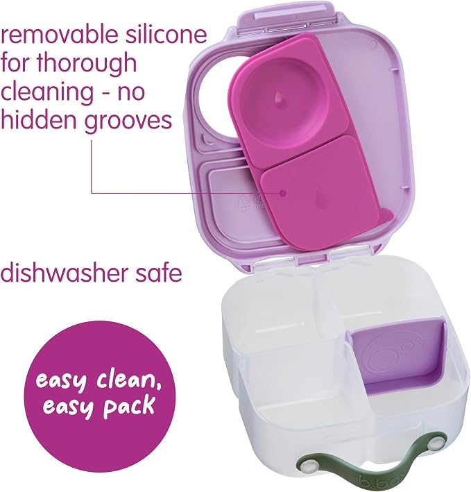 b.box Mini Lunch Box, Snack Containers for Kids, Lunch Box Kids, 4.25 Cup | Bento Box for Kids, Lunch Containers, Leak Proof, Dishwasher Safe, BPA Free, PFAS Free, Ages 3+ — Sugar Plum