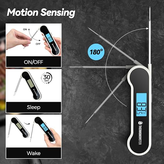 0.5 Sec Instant Read Meat Thermometer Digital with ±0.5℉ Precision, White | Food Thermometer for Cooking Kitchen Gadgets, Oven Grill Candy BBQ Essentials Accessories, Gifts for Him Dad Men Birthday