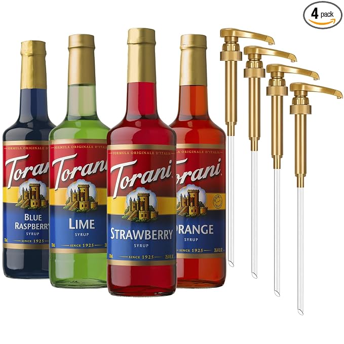 Torani Syrup Variety Pack, Soda Flavors, 25.4 Ounces (Set of 4)