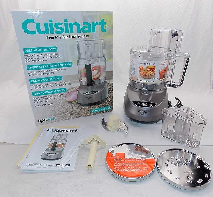 Cuisinart CFP-9GMPCY Food Processor, 9-Cup, Gunmetal (Renewed)