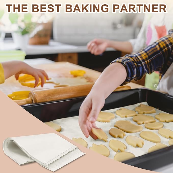 Hovico 130PCS Parchment Paper Baking Sheets, 9x13 Inch, Precut Non-Stick Parchment Paper for Quarter Sheet Pans Liners, Baking Cookies, Bread, Meat, Pizza, Toaster Oven