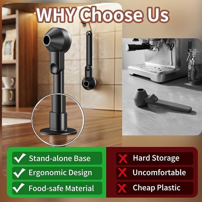Coffee Scoop with Funnel for Ground Coffee, Protein Powder & Tea, 2 Tbsp | Mess-Free Scoop Funnel for Reusable K-Cup, Countertop Design for Home & Office, Handy Long Handle, Easy to Clean, 2-Pack