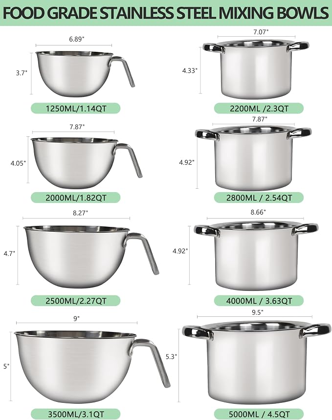 3.1QT Double Boiler Chocolate Melting Pot with 4.5QT Stainless Steel Pot | 304 food-grade steel, rust-proof. Melt chocolate, butter, candy, wax, soap. Stovetop safe, Dishwasher safe