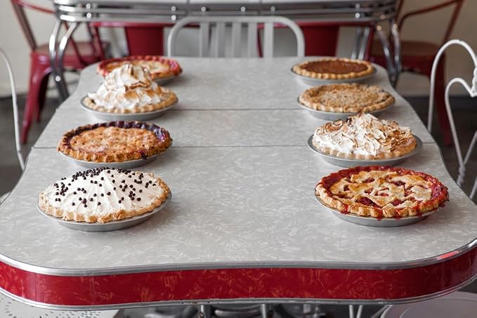 KitchenDance 9 Inch Heavy Duty Aluminum Pie Tins - Oven and Freezer Safe Disposable Pie Pans - Ideal for Restaurants and Bakeries - Reusable and 100% Recyclable Gauge Aluminum - 409 (100, Silver)