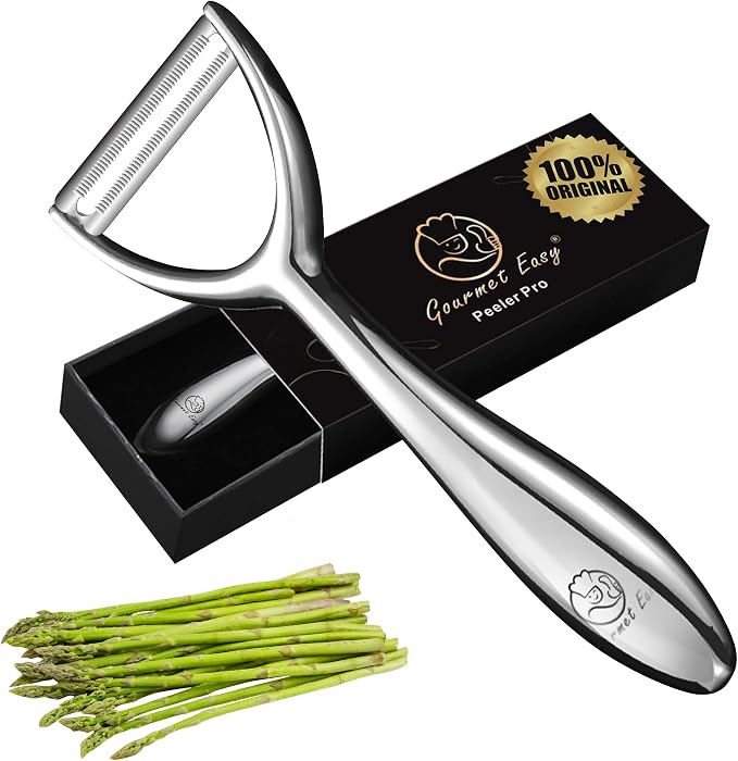 Gourmet Easy Vegetable Peeler Ultra Sharp Stainless Steel Blade (Y Peeler) | Left and Right Hand Compatible, Easy Peel and Slice, Ergonomic Handle, Comfortable Grip, Dishwasher Safe, 5-Year Warranty