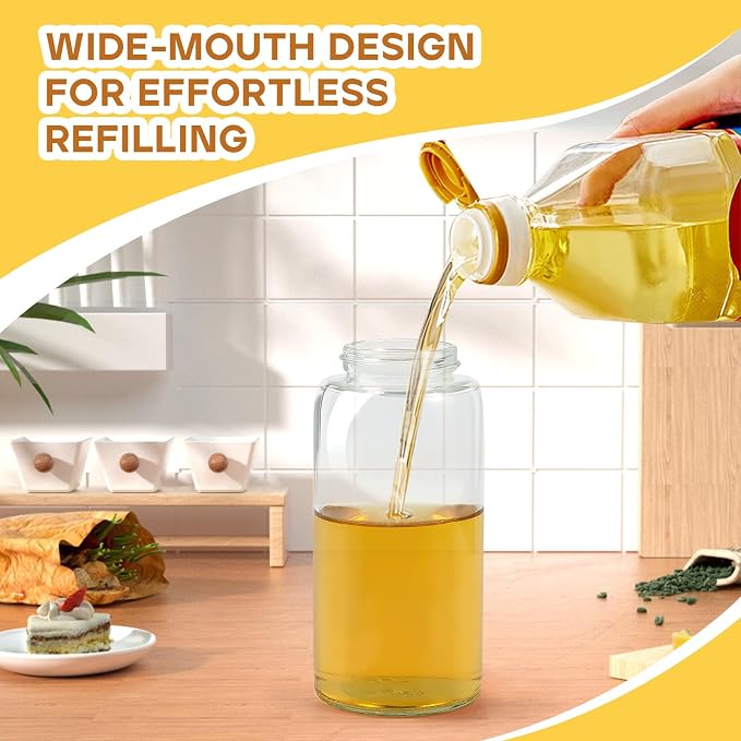 Oil Sprayer for Cooking, Upgraded 7.4oz Olive Oil Sprayer Mister, Large Olive Oil Spray Bottle for Air Fryer, Salads, BBQ & Kitchen, Professional Oil Sprayer with Even Mist（White）