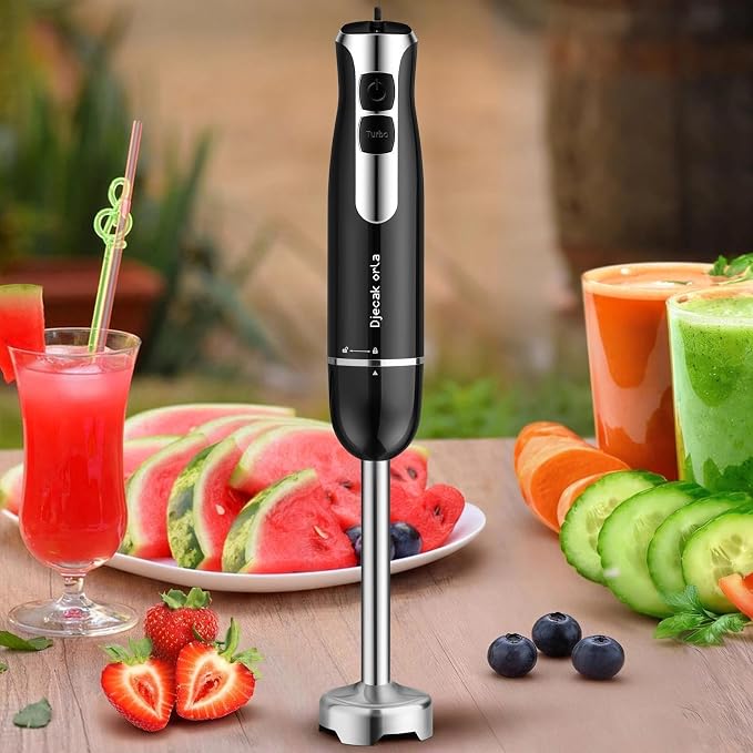 Upgraded 700W Immersion Hand Blender, Black | 20 Variable Speeds, Up to 15,500 RPM Stick Mixer for Smoothies,Soup, Puree & Baby Food