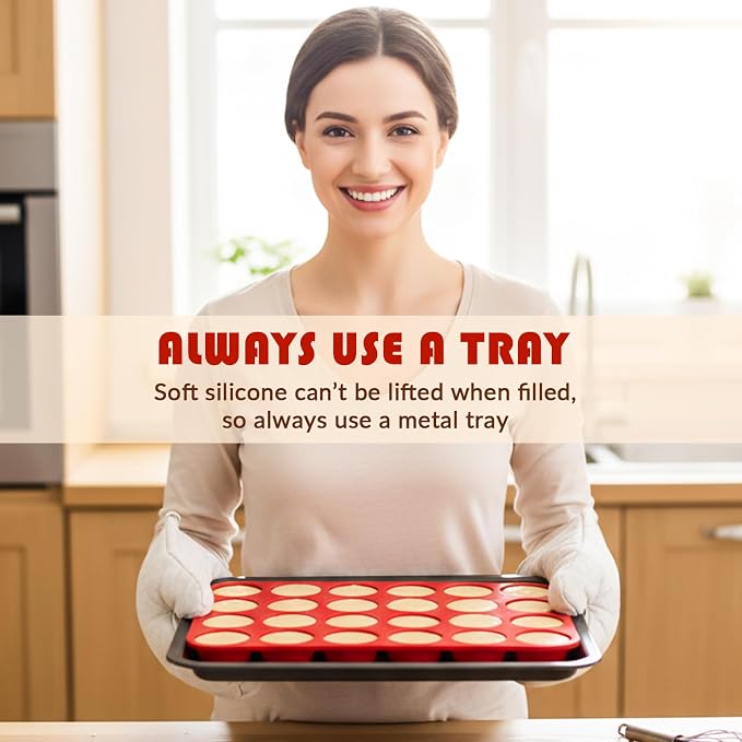HKNMTT Mini Silicone Muffin Pans for Baking 24Cups BPA-Free Egg Bites Molds | Food-Grade, Non-Stick, Oven Safe, Small Cupcake Pans, Muffin Tin