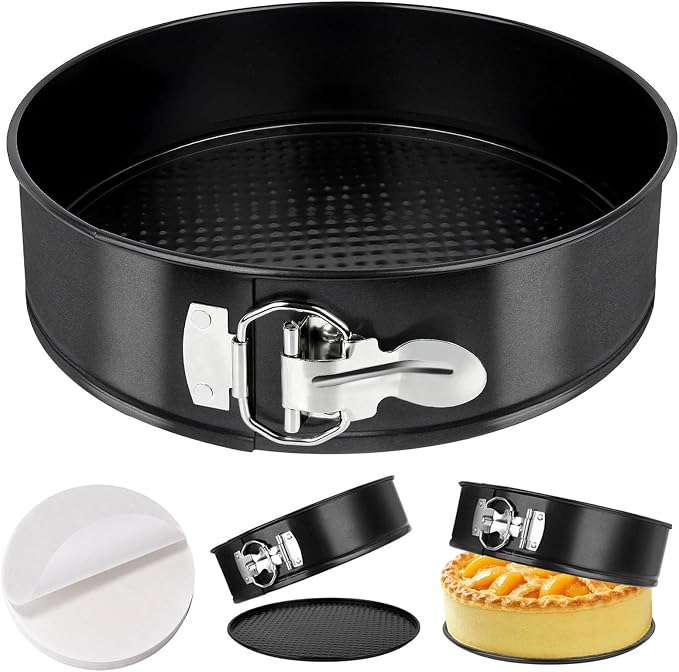 9 Inch non-stick Cheesecake Pan Springform Pan, Removable Bottom with 50PCS Parchment Paper