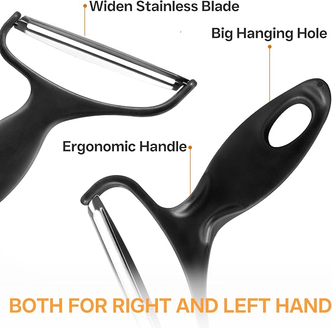 Vegetable Peeler Large Peelers for Kitchen, Y Wide Veggie Shredder for Cabbage Lettuce Julienne, Swivel Stainless Steel Blades Big Size