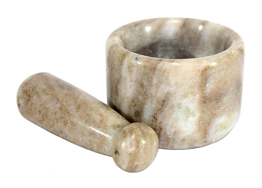 KLEO 2.5” Natural Stone Mortar and Pestle Set – Heavy Duty Spice & Herb Grinder, Guacamole Masher,Non-Porous, Odor Resistant – Garlic Crusher, Seed Grinder, Kitchen Tools