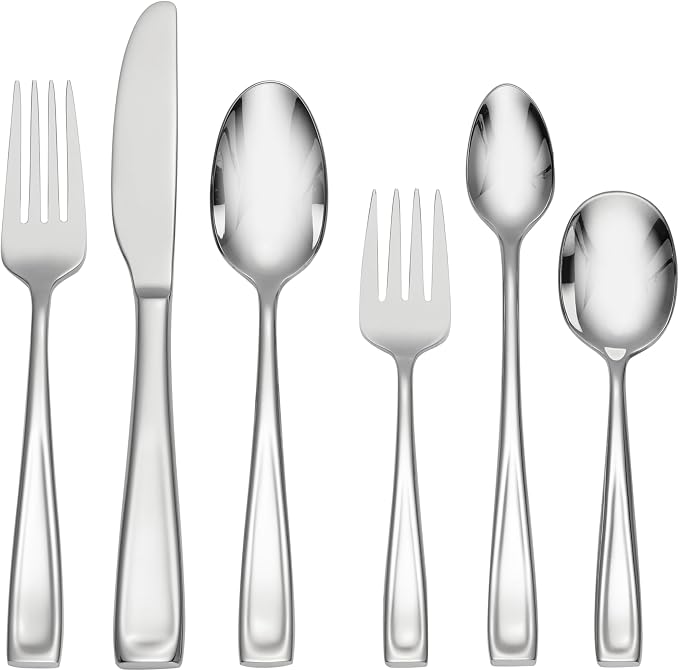 Oneida Baby/Child Moda 6 Pc. Progress Set | 18/10 stainless steel, mirror finish | includes feeding spoon, baby spoon, and fork | dishwasher safe