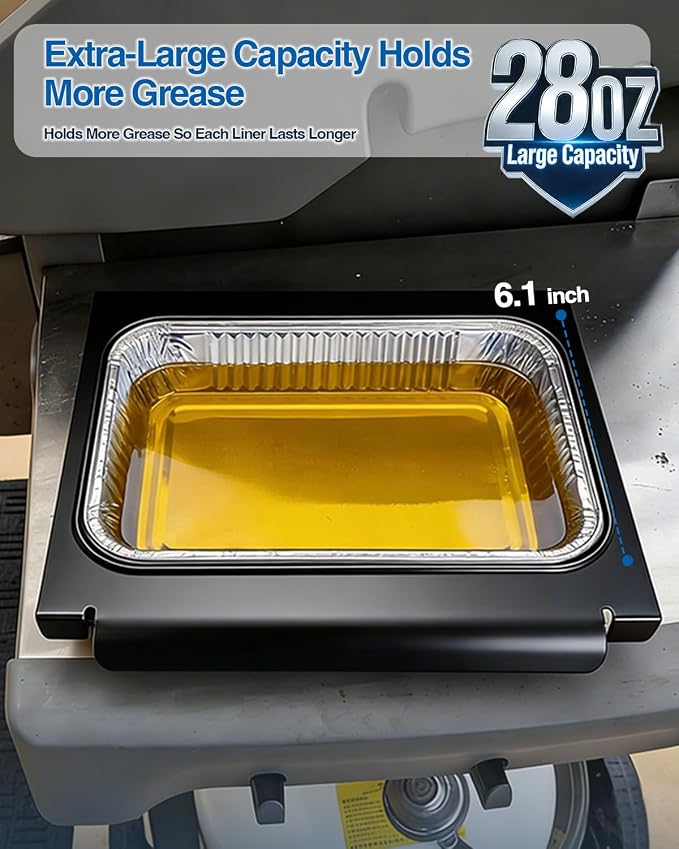 67047 Catch Pan with 20 Pack 6415 Drip Pan Liners for Weber Spirit & Spirit II 200 and 300 Series, Genesis 200 and 300 Series, Grease Tray Catcher for Weber Replacement 67047