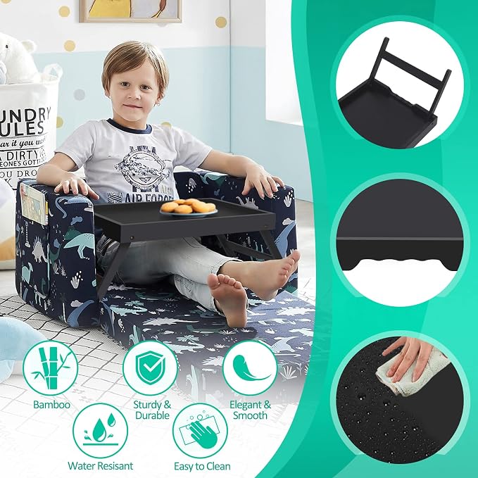 Artmeer FSC 100% Bamboo Bed Tray with Folding Legs, X-Large, Black | X-large FSC 100% bamboo bed tray with folding legs, handles and extra legroom for meals, laptops and reading.