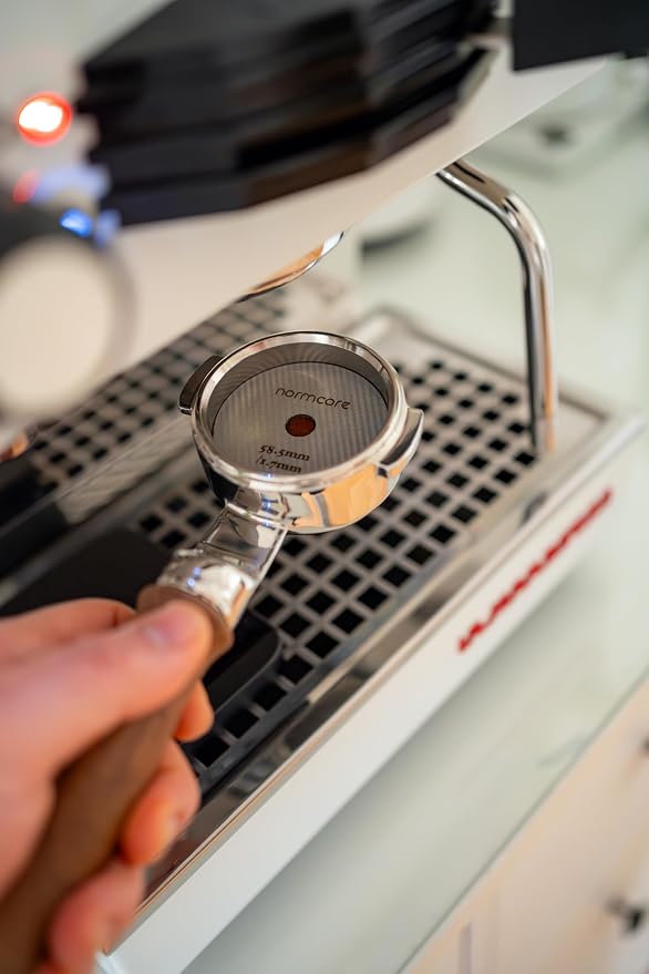 Normcore 58.5mm Puck Screen with Round Hole in the Middle - Lower Shower Screen - Metal Coffee Reusable Filter Suitable for La Marzocco/Gaggia - 1.7mm Thickness - 316 Stainless Steel