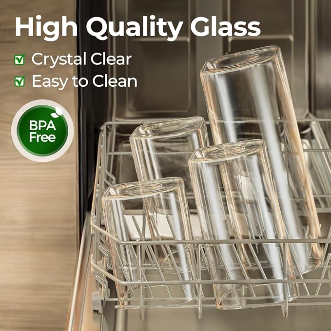 ComSaf Pasta Containers Storage 2.2 Qt, Set of 3 Tall Glass Spaghetti Jar | Rectangle Kitchen Canisters, 11.3-Inch Tall Jars,Pantry Organizers, Dry Food Storage Containers 70oz, Flour, Cereal, BPA Free