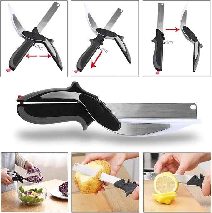 2 in 1 Kitchen Scissors for Food, Separable Stainless Steel Shears for Meat, Fruit & Vegetable