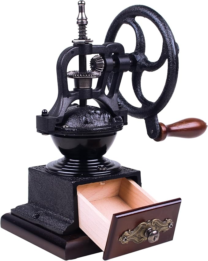 Manual Burr Coffee Grinder | Vintage Style, Wooden, Hand Crank, Home