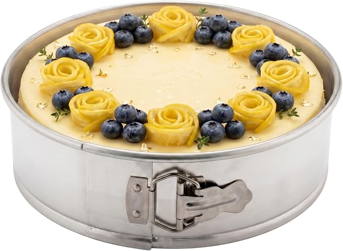 Restaurantware Met Lux 9 Inch Round Cake Pan 1 Springform Springform Pan - Removable Bottom Release Latch Silver Aluminum Cheesecake Pan For Baking Desserts