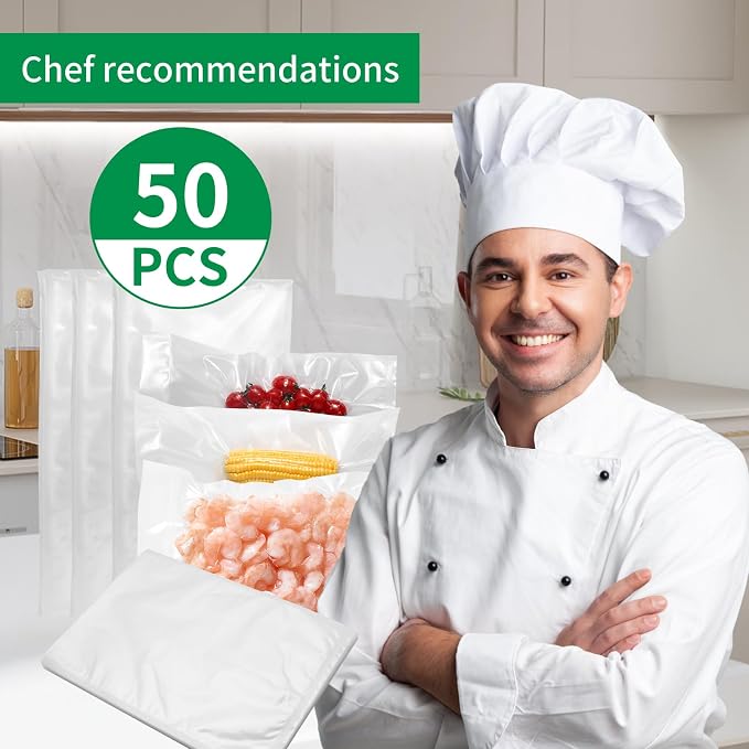 50 Count 11" x 16" Vacuum Sealer Bags,Great for Food Storage Vaccume Sealer PreCut Bags