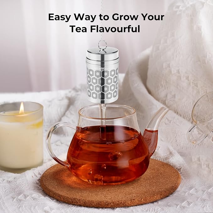 Extra Fine Mesh Tea Infuser for Loose Leaf Tea Steeper 1.5”x2.2” | 304 Stainless Steel Tea Strainers & Filters for Loose Tea, Updated Slim Threaded Lid Tea Ball for Mug, Cup, Teapot, Kettle
