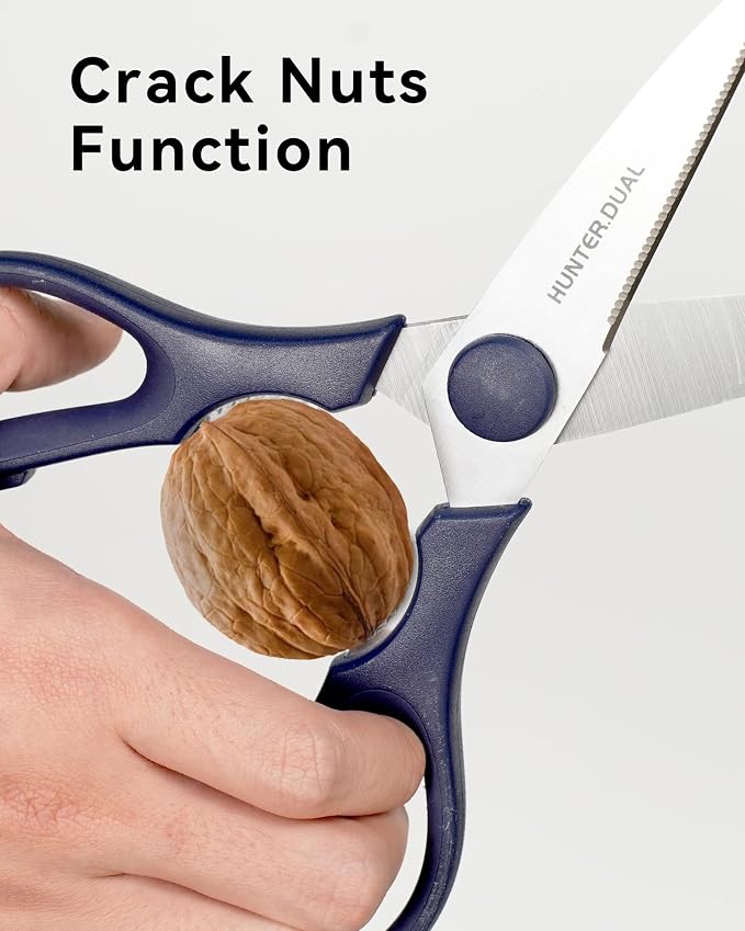 Kitchen Scissors for Food, HUNTER.DUAL Heavy Duty Come Apart Poultry Shears for Cooking, All Purpose for Cutting Chicken, Meat, Fish & Vegetables (Blue, 8.35 Inch)