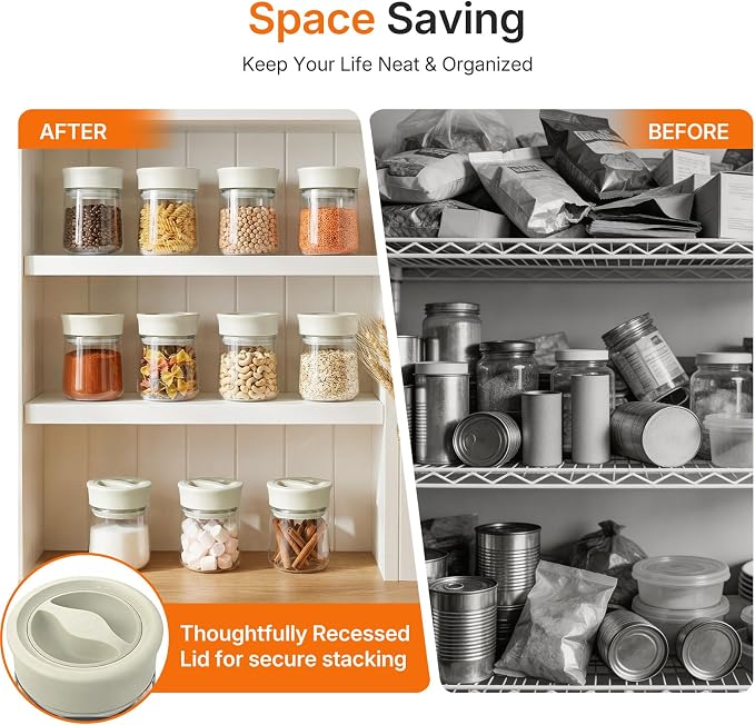 2-Pack 17oz Overnight Oats Container with Airtight Twist-Seal Lid | Wide Mouth, Easy Open/Clean, Clear Borosilicate Mason Jar With Scale for Coffee, Nuts, Tea, Oats, Jams, Pickles, Candy, Sugar