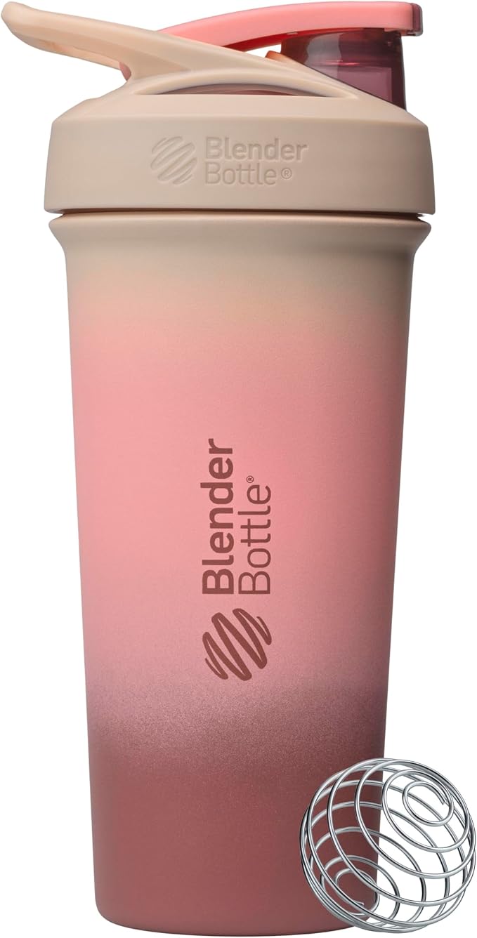 BlenderBottle Sport Sleek Stainless Steel Shaker Bottle 25 oz Pink