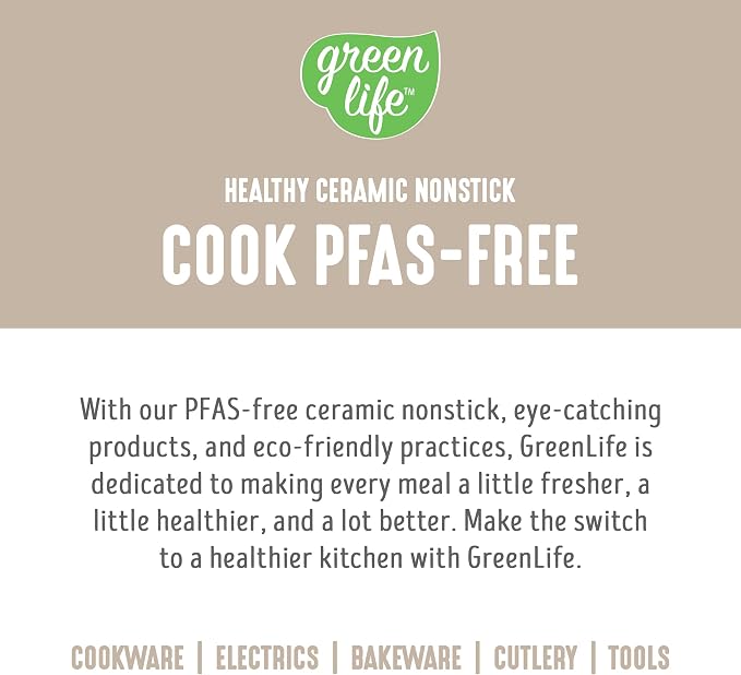GreenLife 2.5QT Ceramic Nonstick Saucepan with Glass Lid, Taupe | PFAS-Free Nonstick Coating, Multipurpose Cooking Pot, Milk Pan, Soup Pot, Stay-Cool Handle, Dishwasher & Oven Safe up to 350F