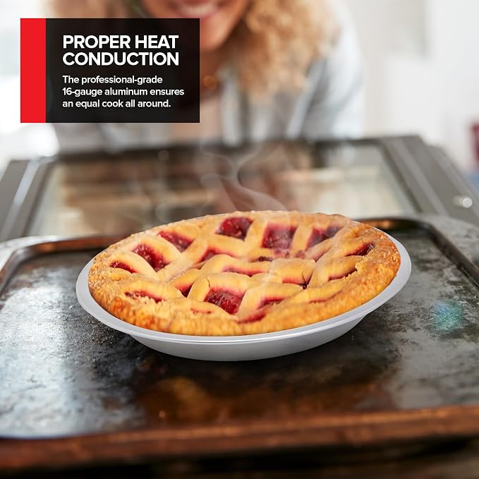 Stock Your Home 9 Inch Aluminum Pie Pans (2 Pack) - Silver Tin for Baking, 9" x 1 1/4" Oven Safe Dish for Crumbles or Cake
