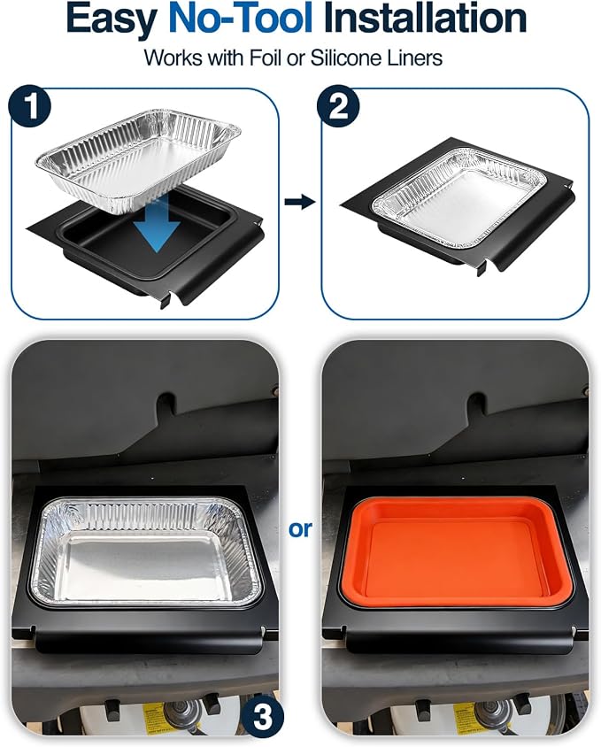 67047 Catch Pan for Weber Grills, Grease Tray Catcher for Weber Spirit & Spirit II 200 and 300 Series, Genesis 200 and 300 Series, Drip Pans for Weber Replacement 67047