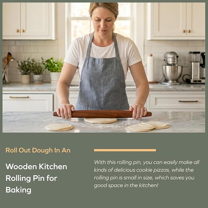 muso wood Sapele French Rolling Pin for Baking | Tapered Design, 15.75 inch, Ideal for Fondant, Pie Crust, Cookies & Pastry Making