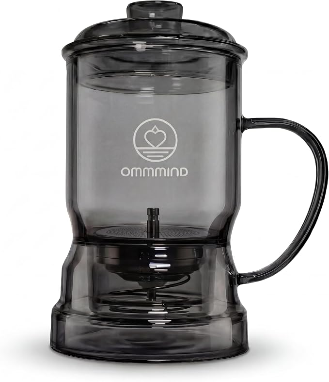 Glass Tea Infuser, Easy Drain for Loose Leaf, 15.2 oz, Black | Fits rims under 3.15 in; set on mug to drain, lift to stop, helps limit bitterness. Dishwasher safe; tea bags, herbs, coffee