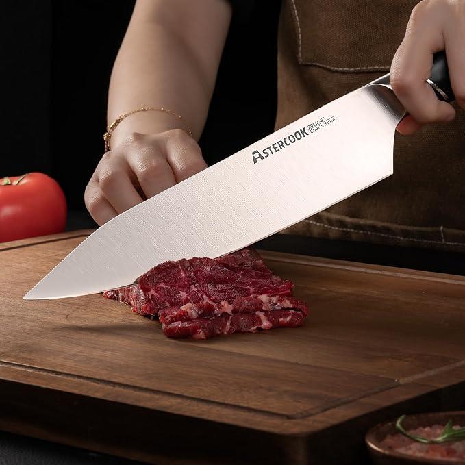 Astercook 8 Inch Professional Kitchen Chef Knife | German High Carbon Stainless Steel, Ultra Sharp, Ergonomic ABS Handle, Gift Box Included, mothers day gifts for wife