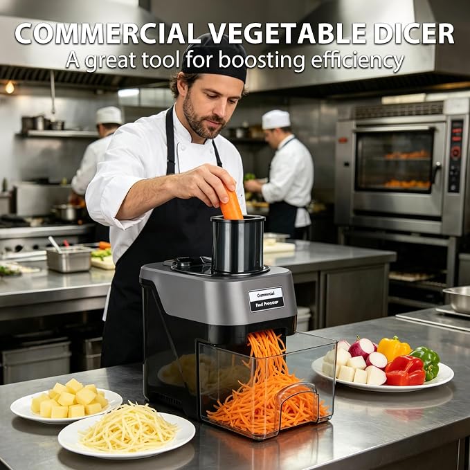 5-In-1 Vegetable Chopper Electric,Stainless Steel Chopper With Slice Strips