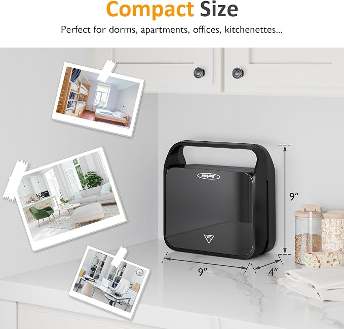Sunvivi 3 in 1 Sandwich Maker, Electric Waffle Maker with Removable Non-stick Plates, 850W Panini Press Grill with Glass Top, Cool Touch Handle & Easy to Clean
