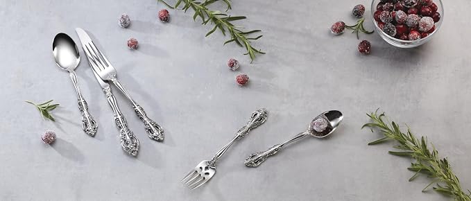 Oneida Michelangelo Silverware Cake Knife & Server Dessert Set, 2-Piece | 18/10 stainless steel flatware, mirror finish | serrated cake knife | dishwasher safe, wedding cake cutting set