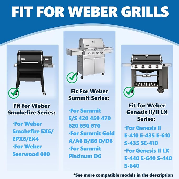 Grease Catch Pan Kit for Weber Summit400/600, Genesis II400/600, SmokeFire | 70379 Steel Drip Pan+12 Foil Liners (6417/6498) for Weber Summit 400/600 Genesis II/II LX 400/600 SmokeFire Grill Grease Tray