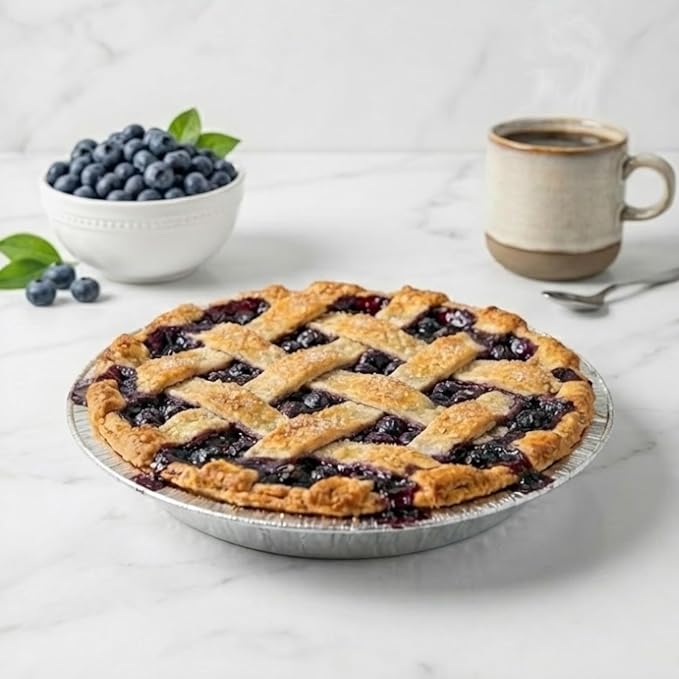 Aluminum Foil Pie Pans, 8 inch Tart Tins, 100 ct. | Made in USA, 7" Inner Diameter, Disposable Foil, Freezer & Oven Safe, For Pies, Quiche & Tarts