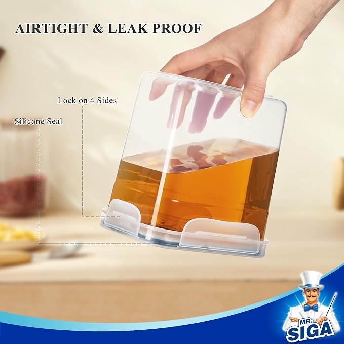 MR.SIGA 16 Pack Airtight Food Storage Container Set for Pantry Organization | Stackable, BPA Free plastic storage containers for pantry, great for snacks, spaghetti, includes 24 reusable sticker labels