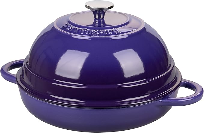 Cast Iron Enameled Dutch Oven Pot with Lid for Bread Baking, Bread Oven, 6 Quart, Purple
